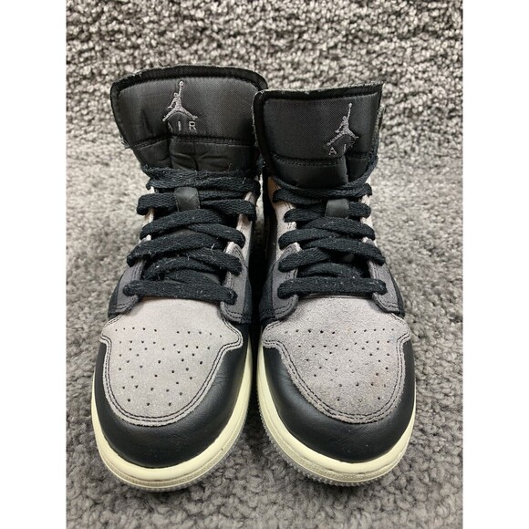 NIKE AIR JORDAN 1 MID (GS) BLACK-GRAPHITE-GREY SZ 6Y-WOMENS SZ 7.5 [DV0438-001] - Picture 6 of 8